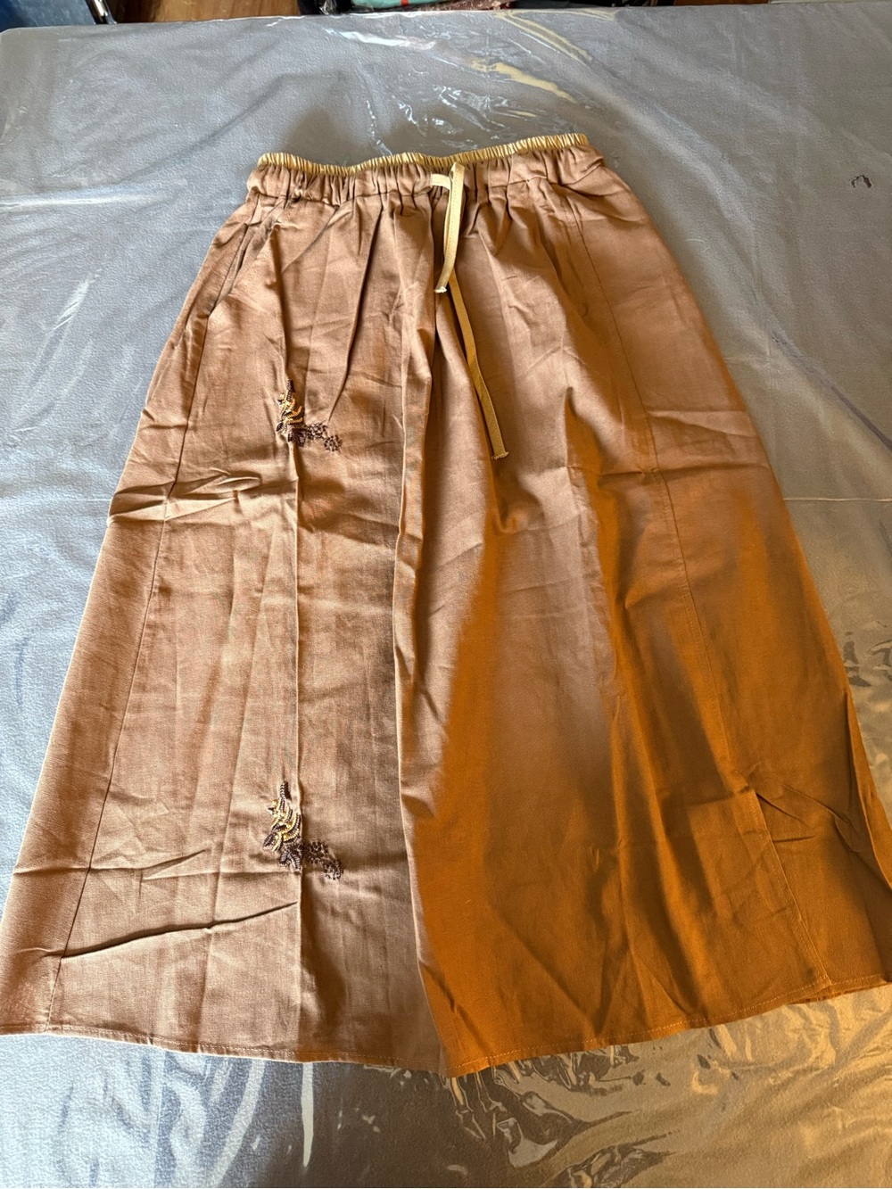 Women’s Brown Drawstring Midi Skirt